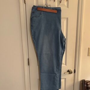 Woman Within Denim Blue Straight Leg Jeans 32/30